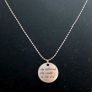 Silver Necklace with Inspiring Phrase